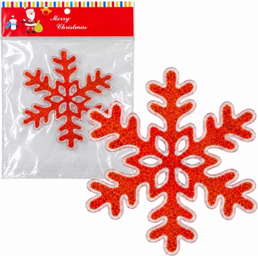 Świąteczna żelowa naklejka na okno płatek śniegu 20 × 20 cm - 1 sztuka