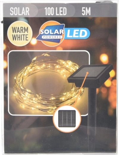 Solarny łańcuch świetlny LED 100 LED z żółtym światłem