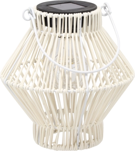 Biały lampion solarny 19 cm z LED