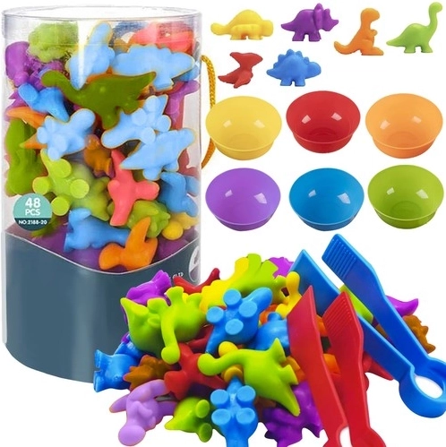 Montessori edukacyjna gra do nauki liczenia – Dinozaury