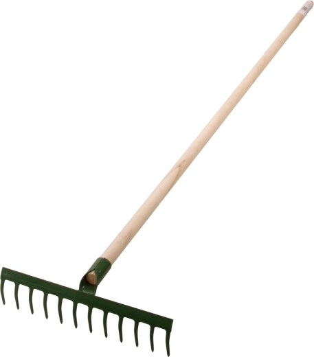 Profesjonalne stalowe grabie 12 zębów z trzonkiem 140 cm