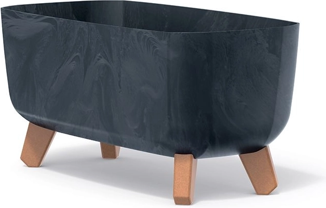 Doniczka na nóżkach Gracia Case efekt betonu 39 cm antracyt