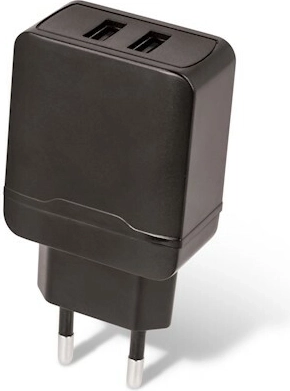 Sieciowa ładowarka USB SETTY 2×USB 2,4 A, czarna
