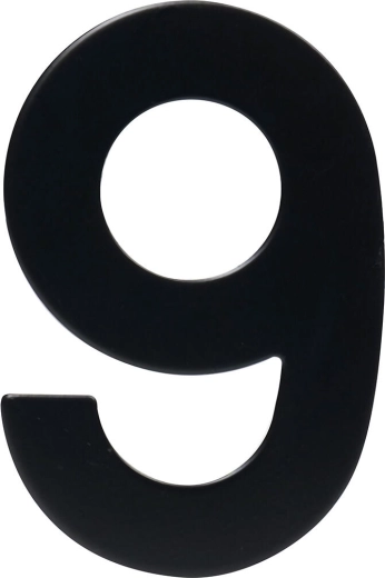Numer domu 9, 95 mm, stal nierdzewna, czarny mat