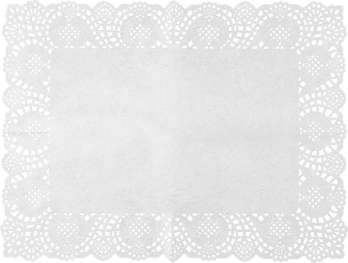 Zestaw 8 papierowych prostokątnych serwetek pod tort 40 × 30 cm, białe - 8 szt.