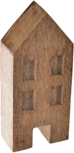 Drewniana dekoracja domek z drewna mango 15 cm