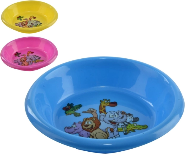 Dziecięca plastikowa miska z tworzywa UH z dekorem, okrągła 15 cm (mix)