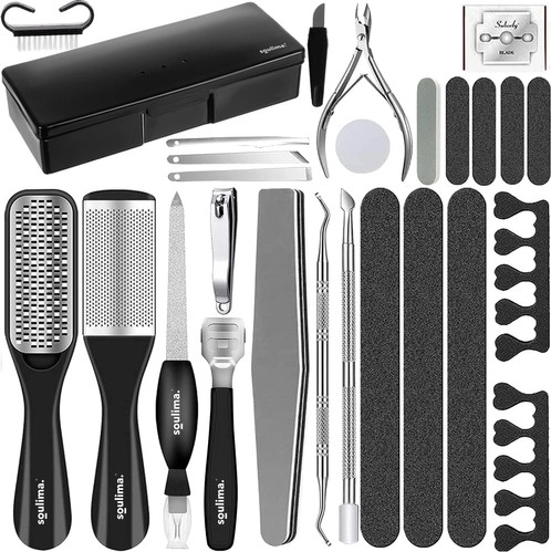 Zestaw do pedicure 26-elementowy SOULIMA w eleganckim etui