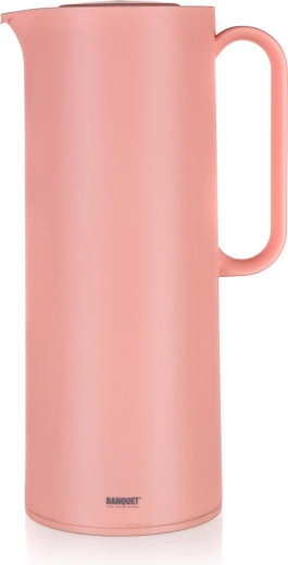 Różowy termos BANQUET Matty 1 l ze szklanym wkładem