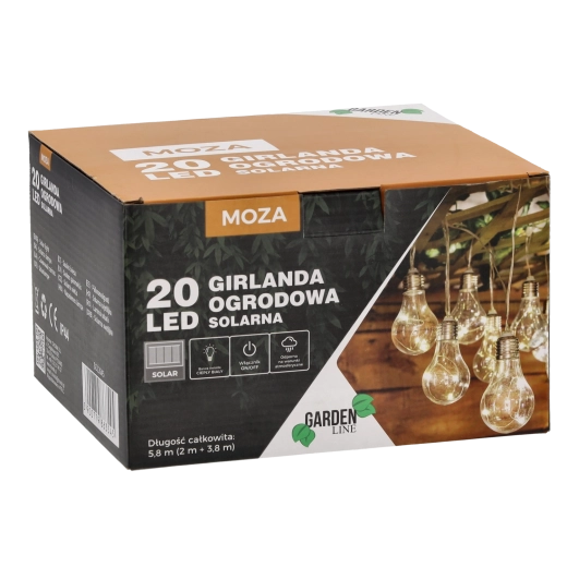 Solarny girland ogrodowy 20 LED ciepła biel 5,8 m IP44