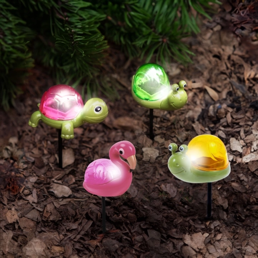 Solarny lampion LED w kształcie zwierzątka do wbijania w ziemię – 1 sztuka