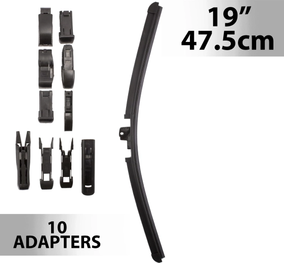 Wycieraczka Carguard 19 cali / 47,5 cm z 10 adapterami