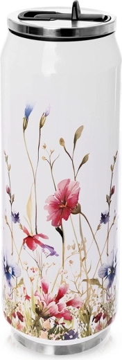 Termokubek w kształcie puszki z kwiatami 500 ml