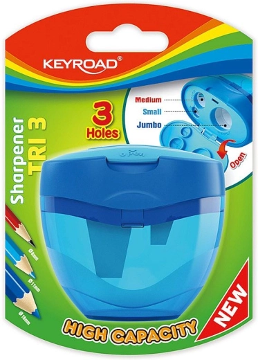 Temperówka Keyroad Tri Plus z pojemnym pojemnikiem, niebieska