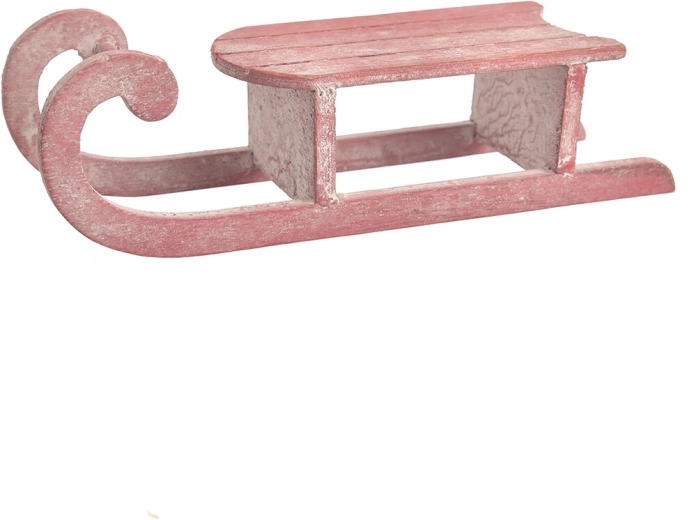 Drewniane sanki czerwone – dekoracja 20 cm
