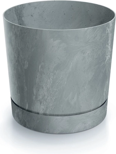 Doniczka z efektem betonu 10,8 cm, szara, z plastiku z recyklingu