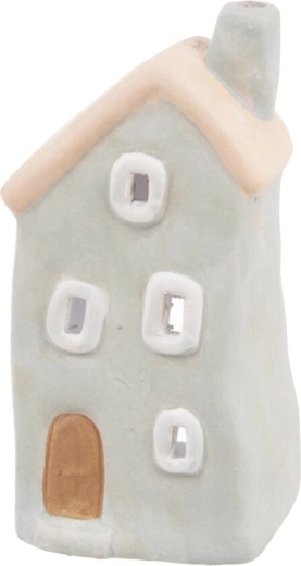 Ceramiczny świecznik domek szary