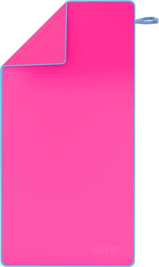 Szybkoschnący ręcznik z mikrofibry NILS aqua różowo-niebieski 140 × 70 cm