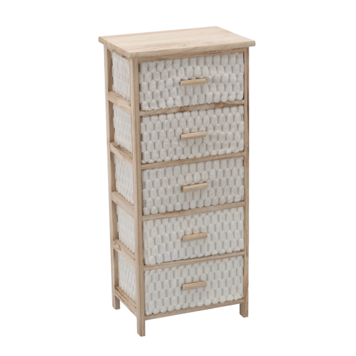 Komoda z 5 materiałowymi szufladami 40 × 29 × 90 cm