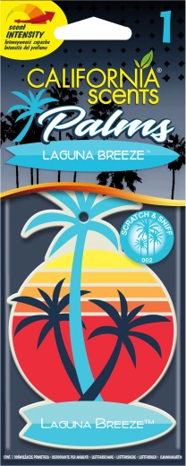 Zawieszka zapachowa do auta CALIFORNIA SCENTS Laguna Breeze – palmy