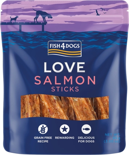 Fish4Dogs Love pałeczki z łososia dla psów 85 g