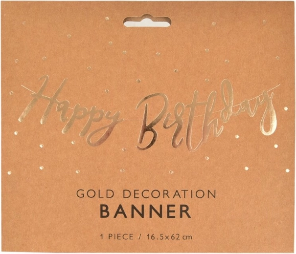 Papierowa girlanda Happy Birthday – Złota