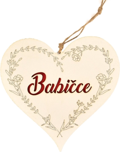 Drewniane serce „Babci” 18 × 18 cm