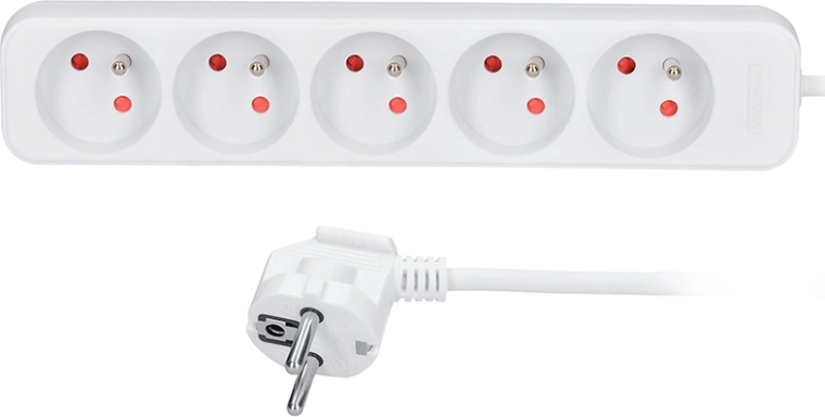 Solight przedłużacz 2 m, 5 gniazd, biały