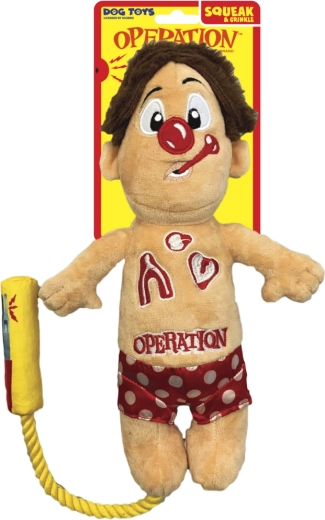 Pluszowa zabawka dla psów HASBRO Operation Cavity Sam z liną i piszczałką 30 cm