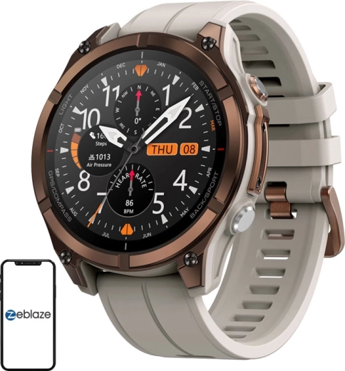 Zeblaze Stratos 4 Pro wytrzymały smartwatch outdoorowy brązowy