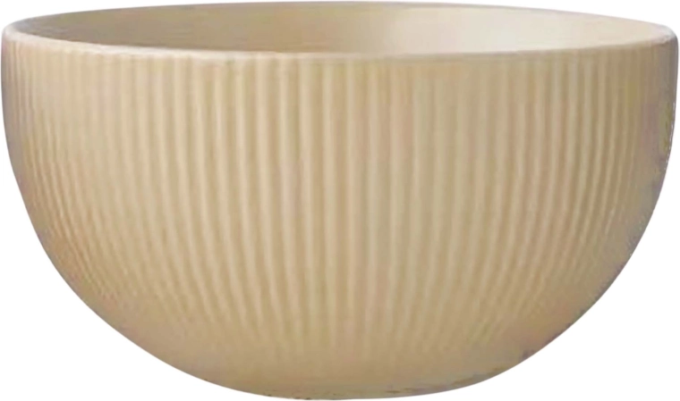 Ceramiczna miska Kitchisimo 320 ml, żebrowana, beżowa