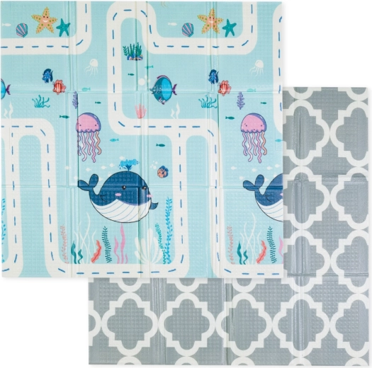 PETITE&MARS składana mata do zabawy Campy S ocean & arabesca