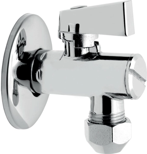 Zawór kątowy bez filtra 1/2 x 1/2 z nakrętką przelotową