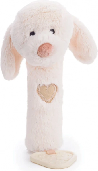 Bigjigs Baby grzechotka 3w1 piesek z piszczałką i gryzakiem