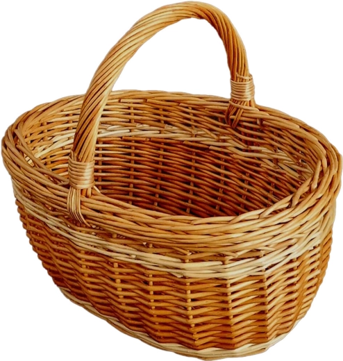 Koszyk na owoce mniejszy z lakowanego wiklinowego splotu 32 × 28 × 25 cm