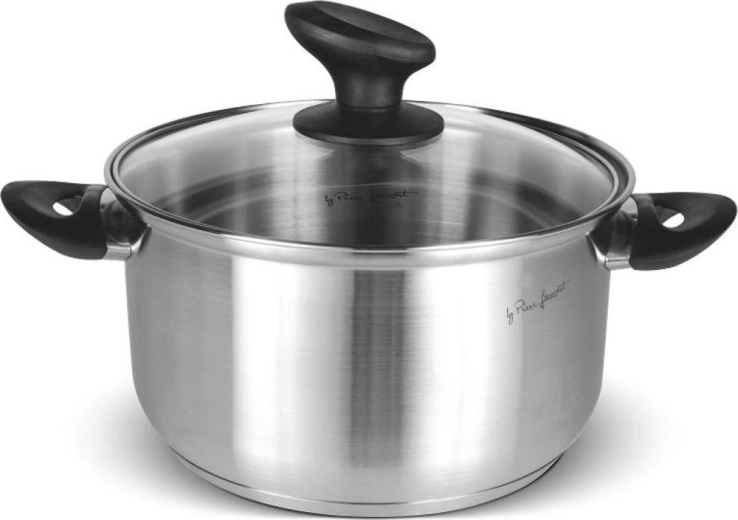 Garnek ze stali nierdzewnej Lamart Pure ze szklaną pokrywką 18 cm