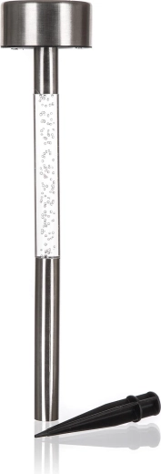 Solarna lampa ogrodowa Neon ze stali nierdzewnej, średnica 5,5 cm, wysokość 33 cm
