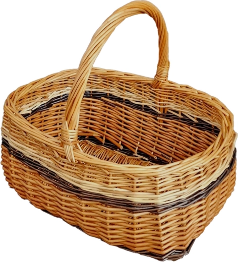 Koszyk zakupowy z wikliny PERELKA, mniejszy, lakierowany 36 × 26 × 28 cm