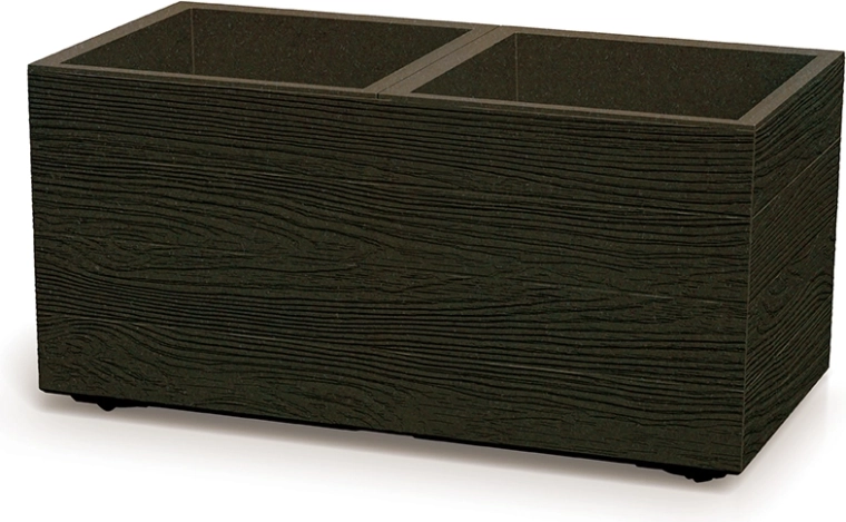 Plastowa donica z imitacją drewna 77 cm, kolor kawowy, PROSPERPLAST Madera Case