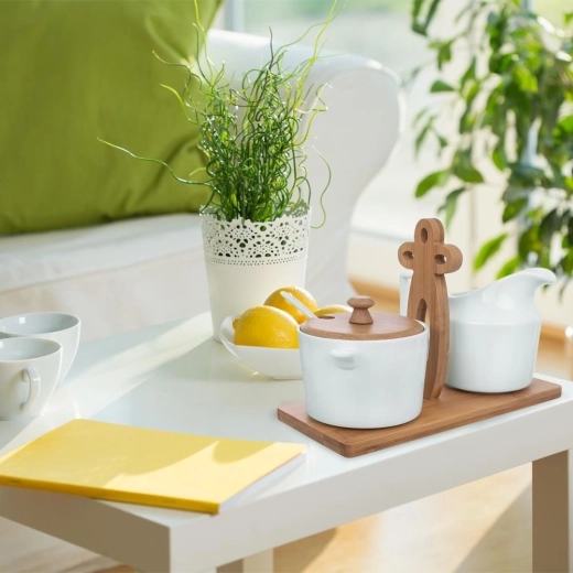 Wysokiej jakości porcelana i naturalny bambus