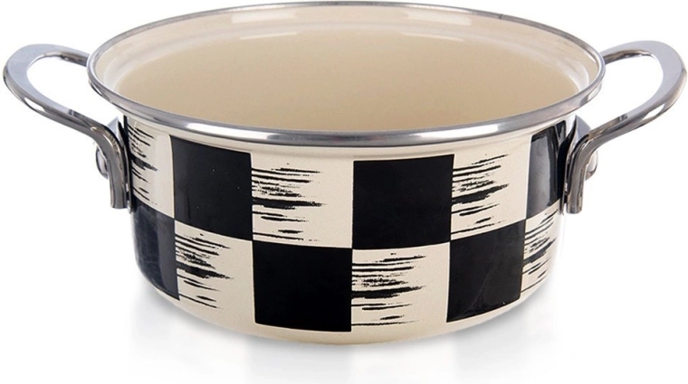 Emaliowany garnek Szachownica 18 cm, 1,5 l