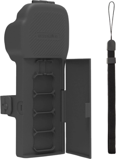 Ochronne etui Sunnylife z paskiem i smyczą na szyję do DJI Osmo Pocket 3 – szare