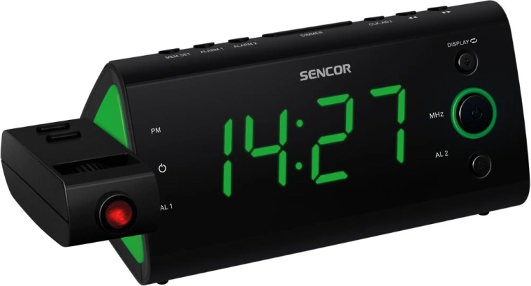 Radiobudzik Sencor z projekcją czasu SRC 330 GN