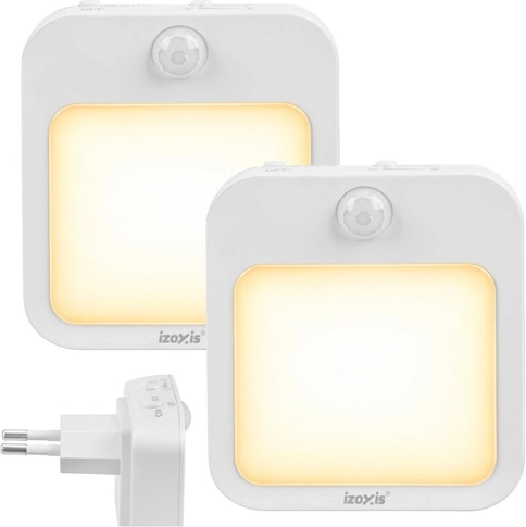 Nocna lampka LED Izoxis z czujnikiem ruchu i zmierzchu, 2 sztuki