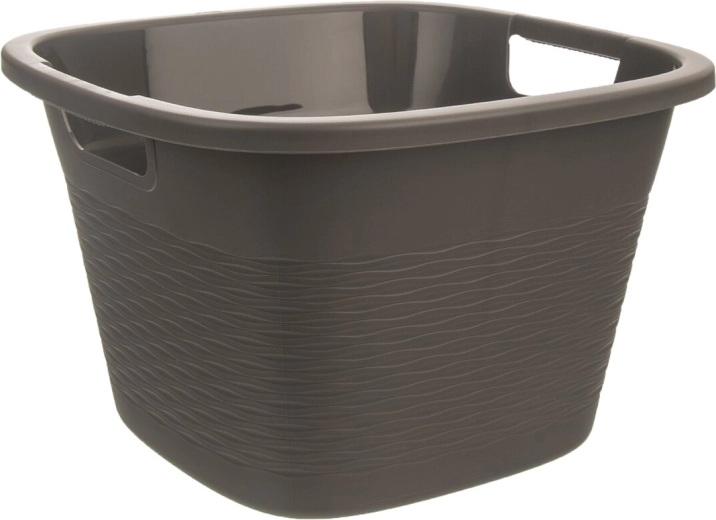 Plastowa kwadratowa miska ORION LOOP z uchwytami 16,8 l, ciemnoszara