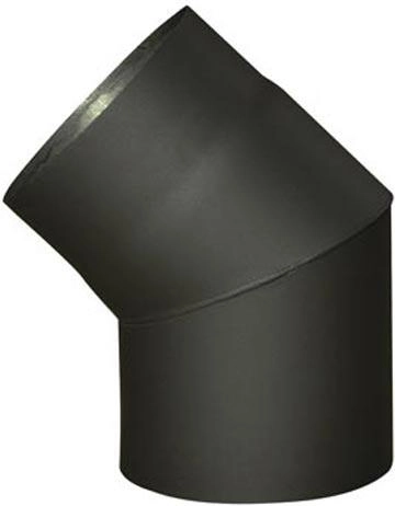 Kolano dymowe 150 mm 45° czarne, grubość 1,5 mm