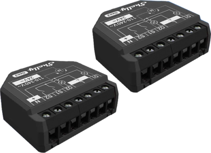 Shelly 2pm gen3 zestaw 2 inteligentnych dwukanałowych przełączników wifi/bluetooth