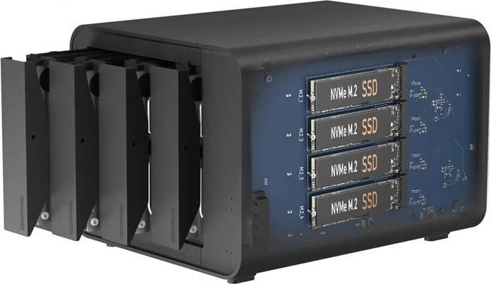 TerraMaster D8 Hybrid – zewnętrzna obudowa dysków DAS na 8 dysków (4× SATA + 4× M.2 NVMe)