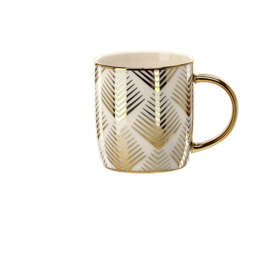 Luksusowe złote detale i wzór chevron