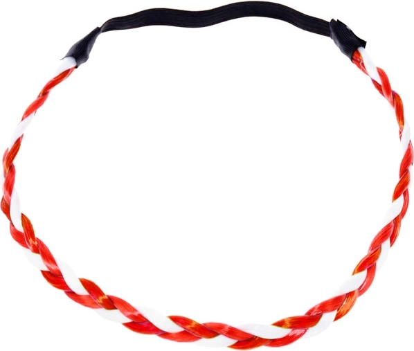 Pletena opaska na głowę Biało-Czerwoni w biało‑czerwonych barwach